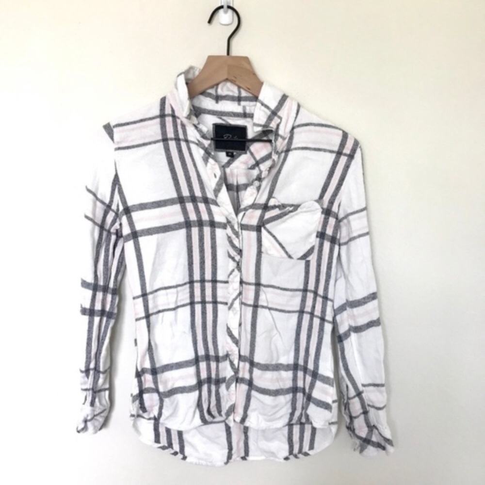 Rails White And Grey Soft Flannel Xs - image 1